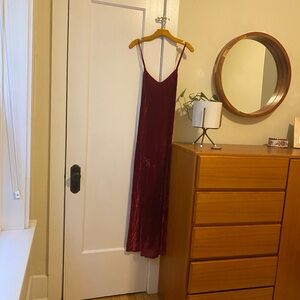 Reformation Red Velvet maxi slip dress